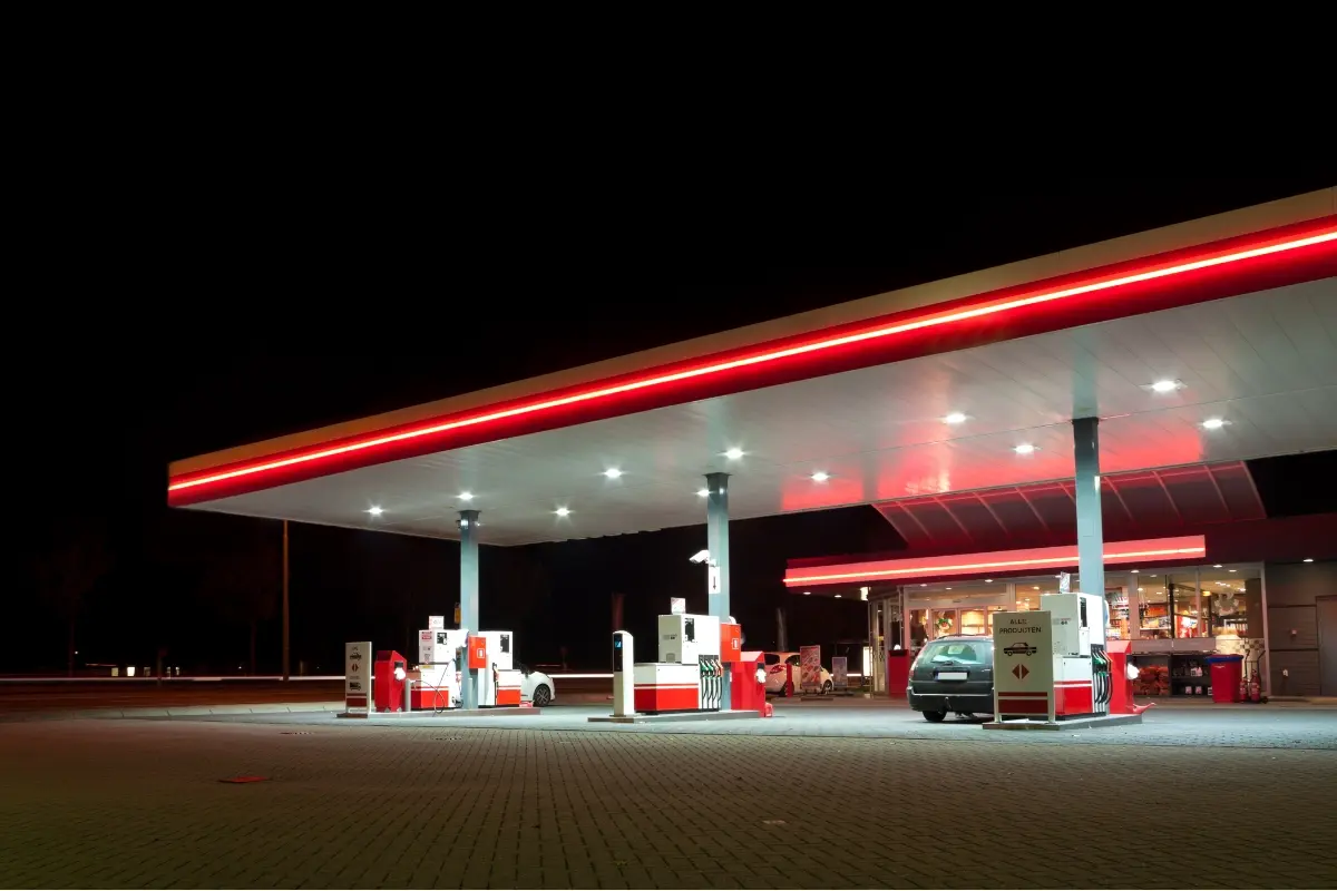 aangehouden bij een tankstation in Münster