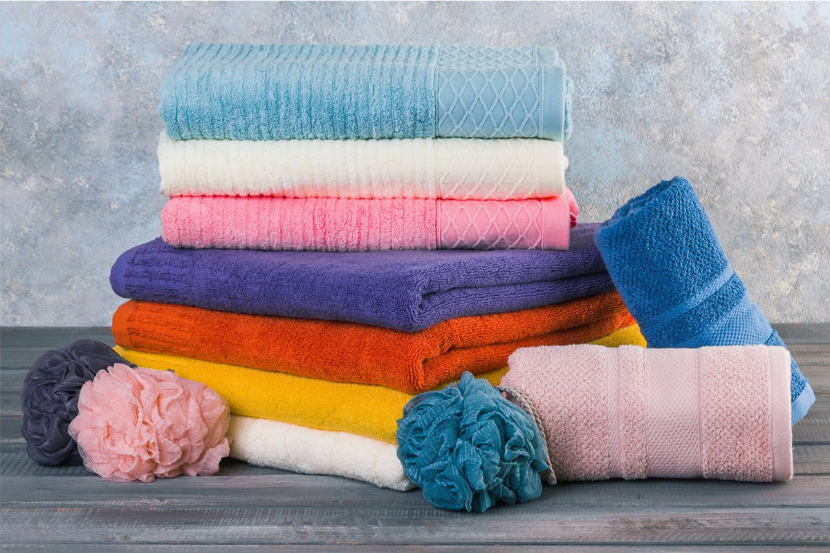 strepen of gekleurde lijnen op handdoeken