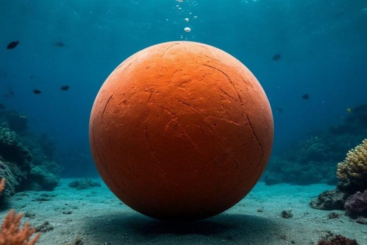 gouden ei op de bodem van de oceaan