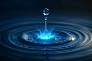 Een regendruppel wekt energie op