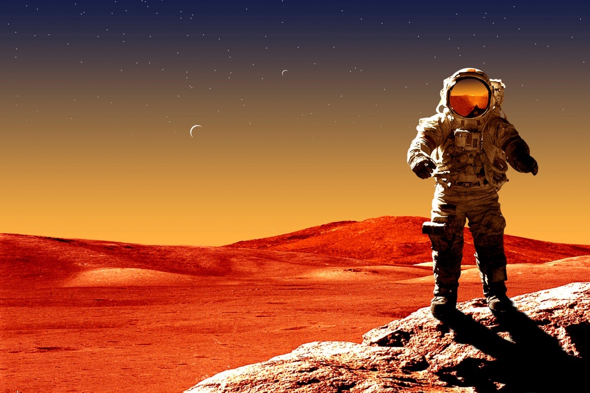 Astronaut op Mars