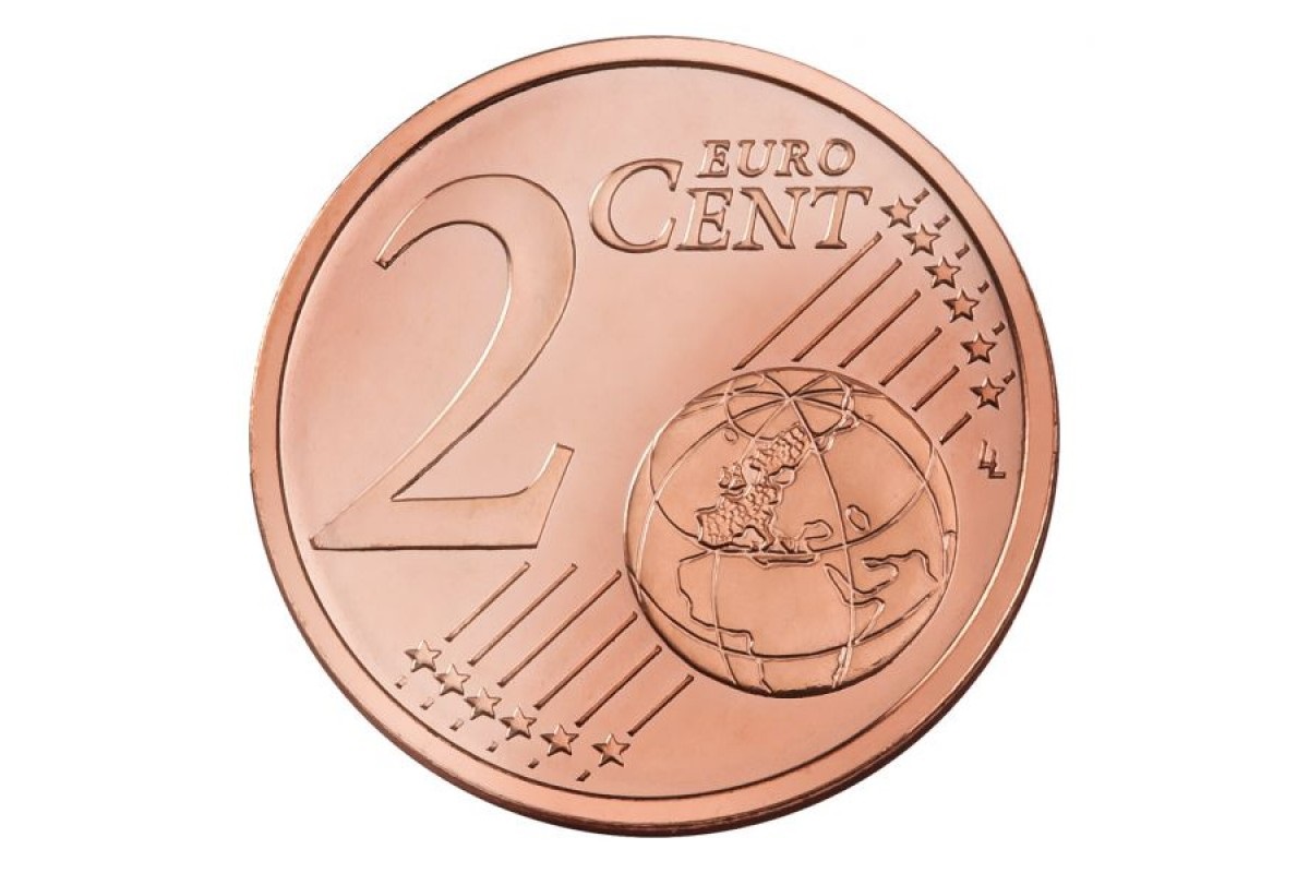 muntstuk met een waarde van 2 cent