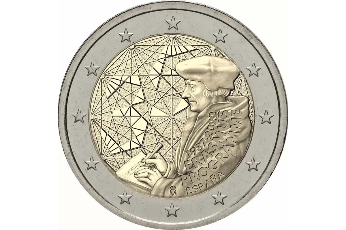 munt ter ere van het 35-jarig bestaan van het Erasmusprogramma