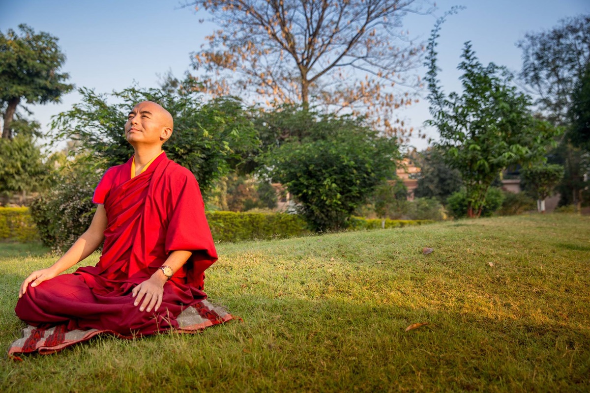 Tibetaanse monnik mediteert