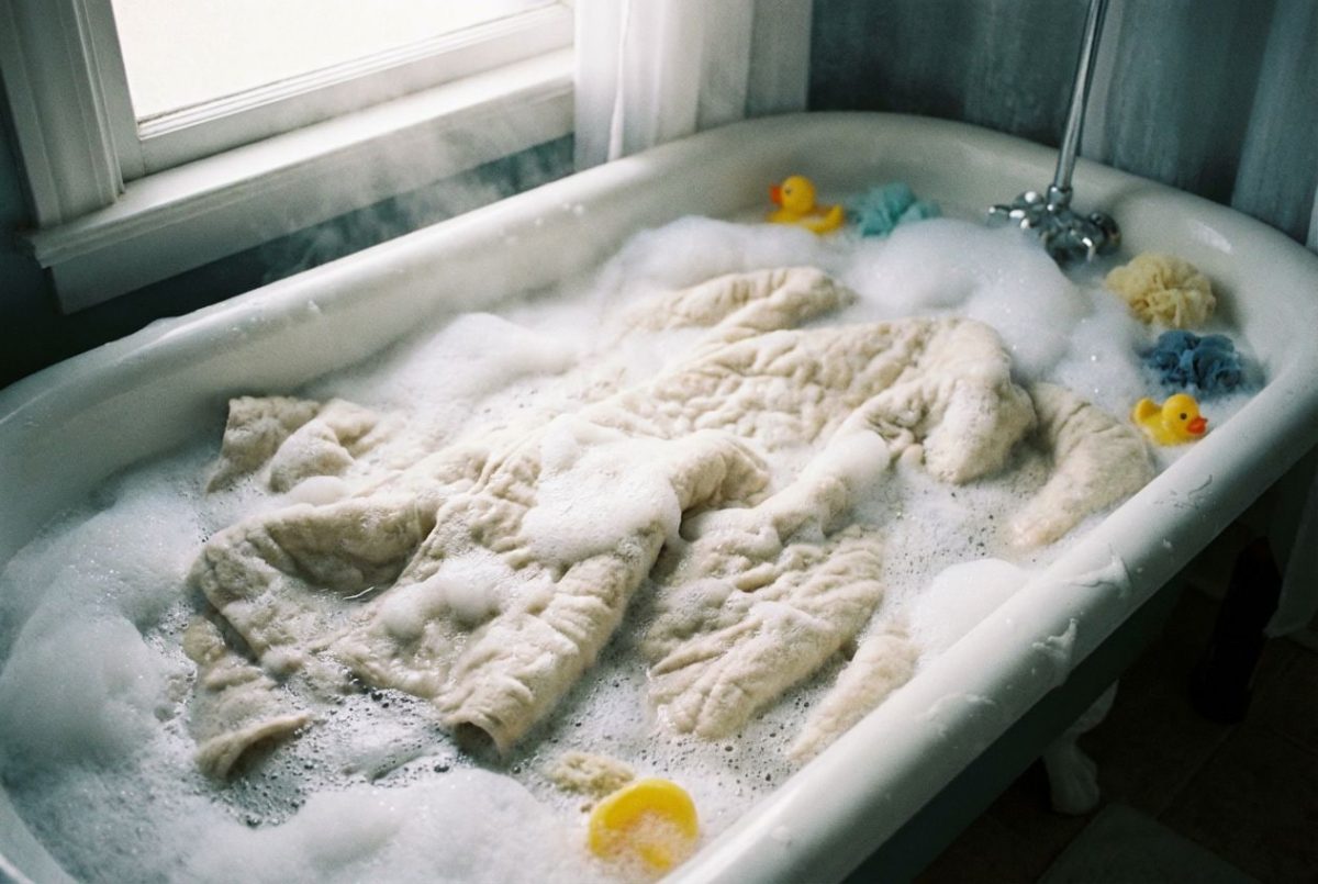 Met de hand wassen in de badkuip