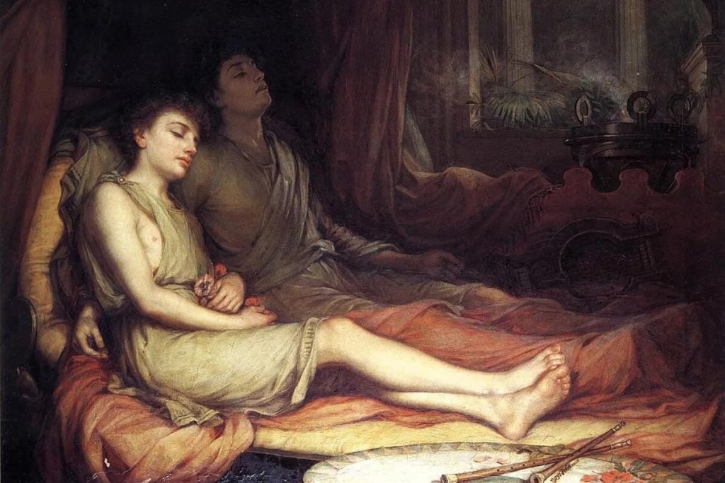 gedurende het grootste deel van de menselijke geschiedenis elke nacht in twee shifts sliepen.