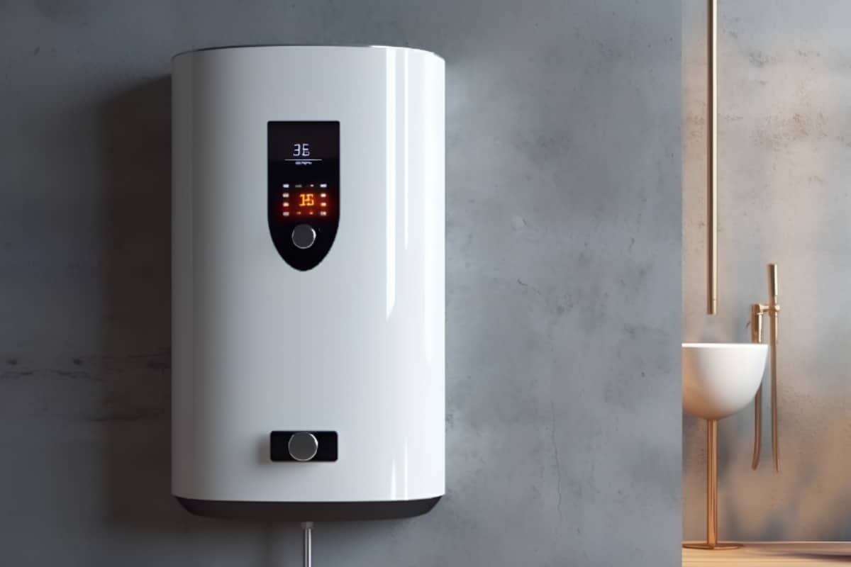 de boiler hangt aan de muur in huis